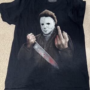 Halloween Jason Flipping The Bird T-Shirt Size Small